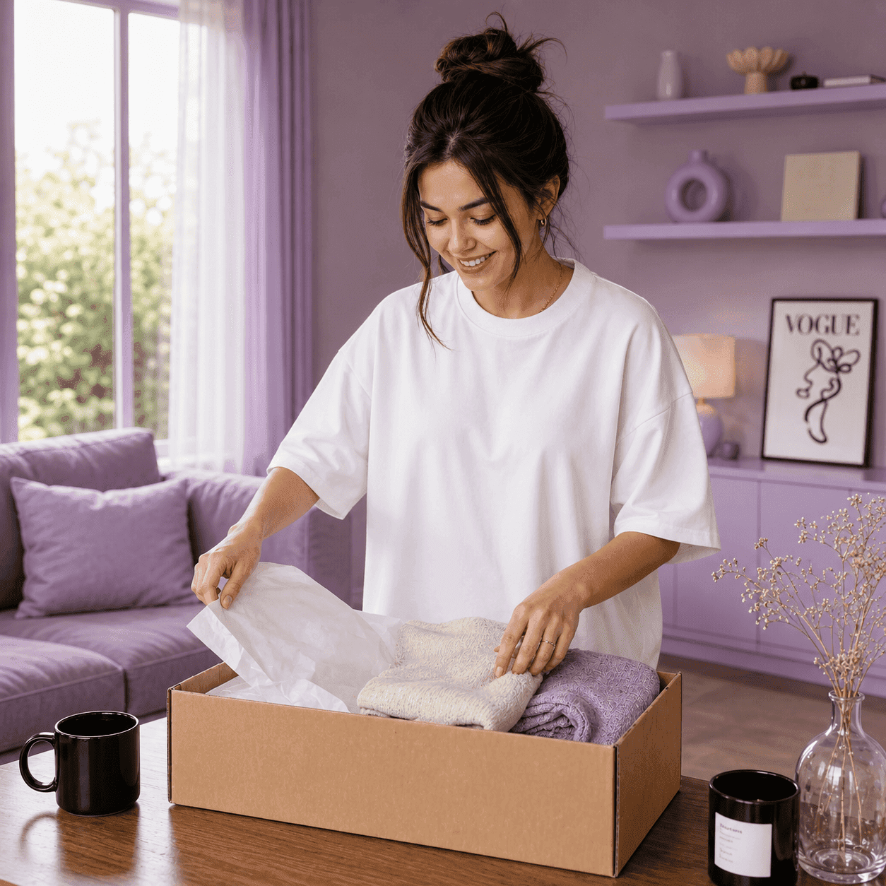 Negoziante che prepara un ordine Dropstore